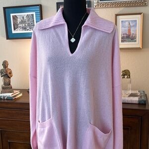 Minnie Rose Ballet Pink Cashmere Tunic Sweater-Like New